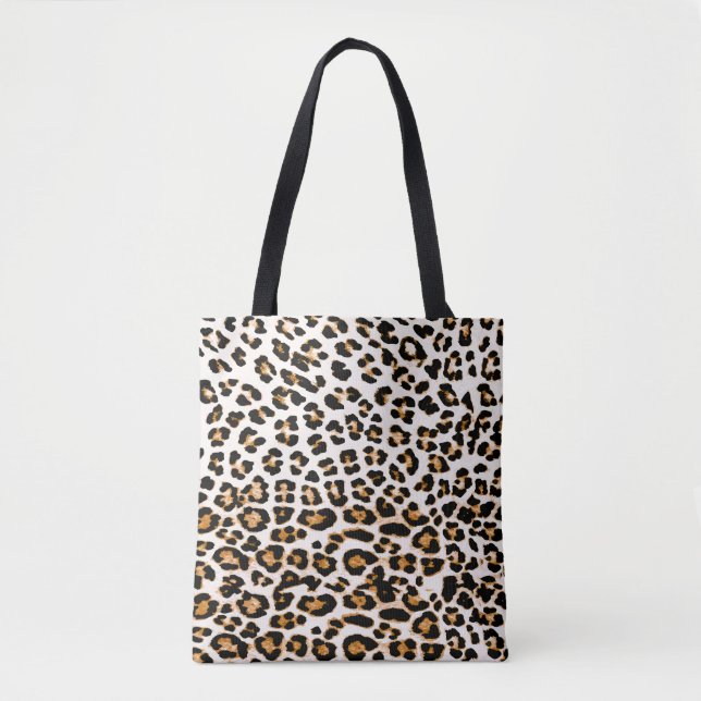 Bolsa Tote Textura sem leopardo, impressão animal africana (Frente)