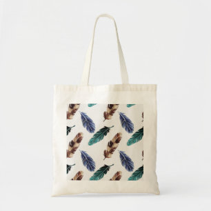 Bolsa Tote Textura Tribal de Penas Coloridas
