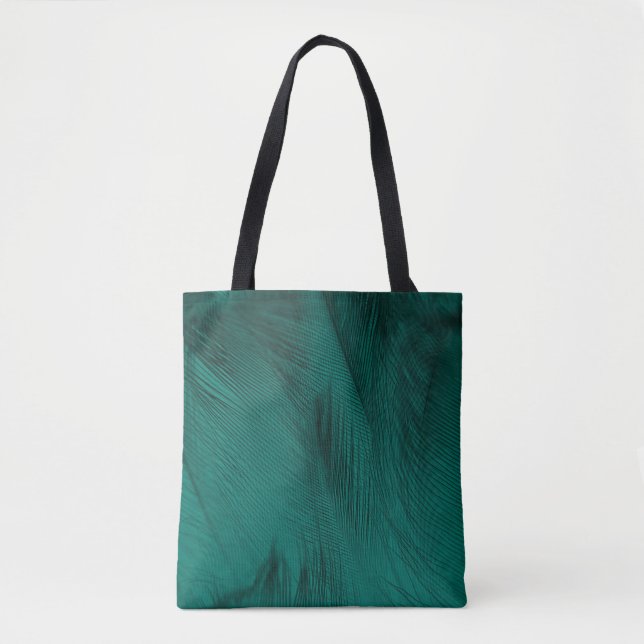 Bolsa Tote Textura verde escura da pena de vindima (Frente)
