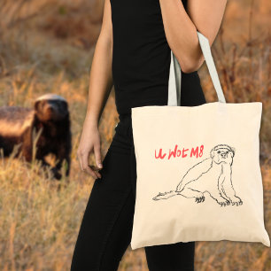 Bolsa Tote Texugo u wot m8 citação engraçada jogo de palavras