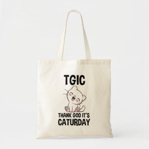 Bolsa Tote TGIC Graças a Deus É Caturday