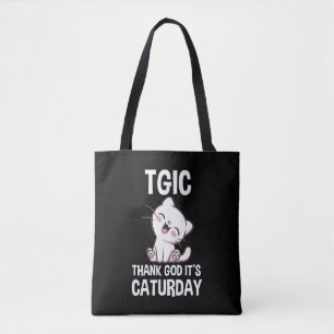 Bolsa Tote TGIC Graças a Deus É Caturday