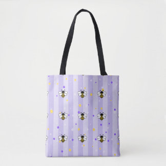 Bolsa Tote The bees in lilac background
