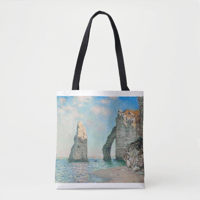 Bolsa Tote The Cliffs at Etretat 1885 by Claude Monet (Frente)