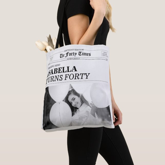 Bolsa Tote The Forty Times Newspaper 40th Birthday Party (Close Up)