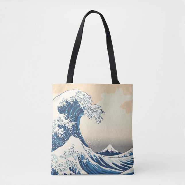 Bolsa Tote The great wave off kanagawa painting reproduction  (Frente)
