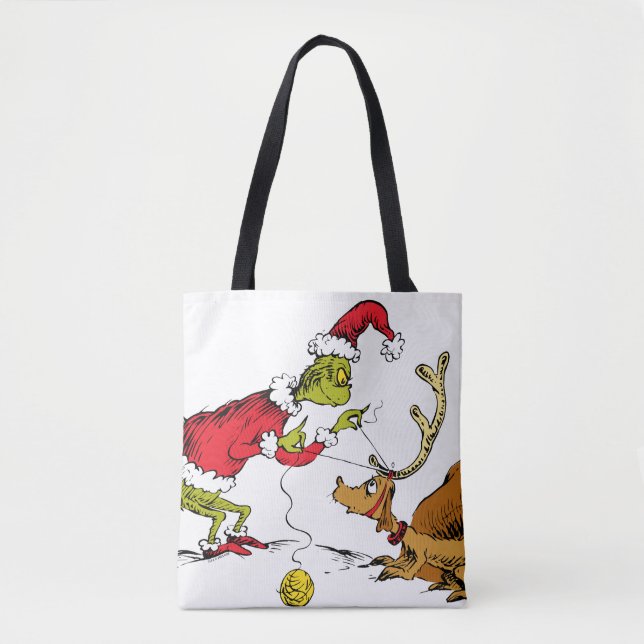 Bolsa Tote The Grinch Prepares Max the Reindeer (Frente)