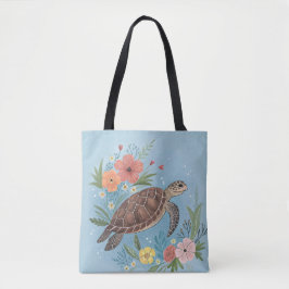 Bolsa Tote The illustration of a sea turtle