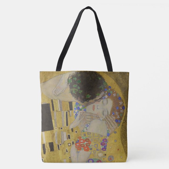 Bolsa Tote The Kiss, Art Nouveau Oil Painting, Gustav Klimt (Frente)