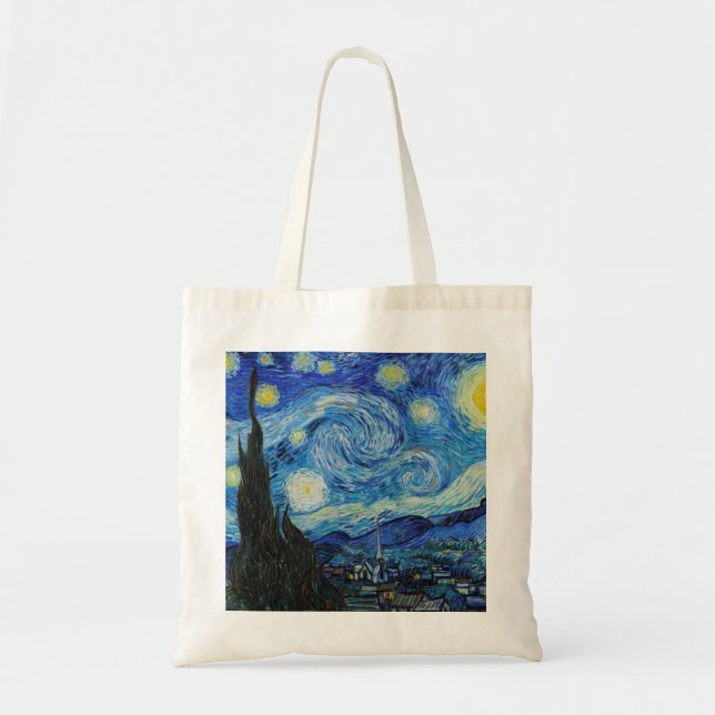 Bolsa Tote The Starry Night (1889), por Vincent Van Gogh (Frente)