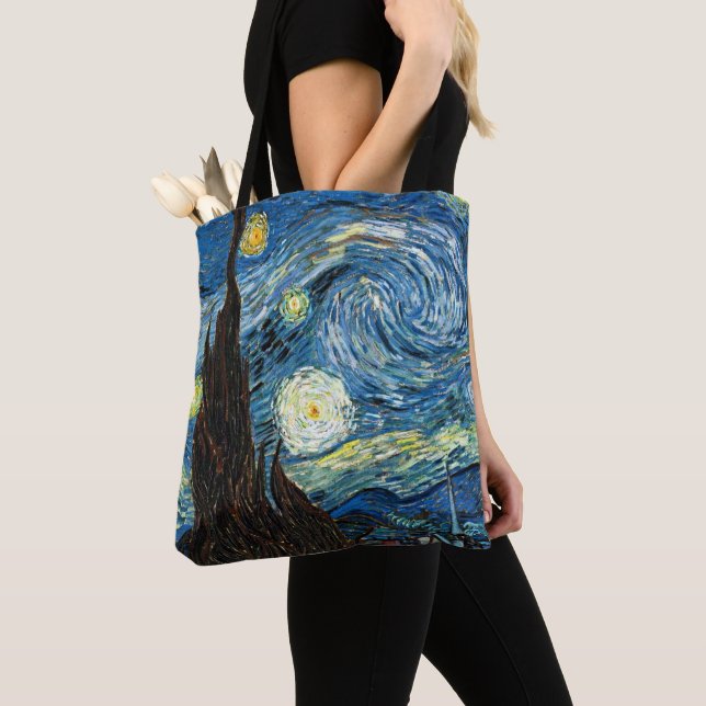 Bolsa Tote The Starry Night by Vincent Van Gogh (Close Up)