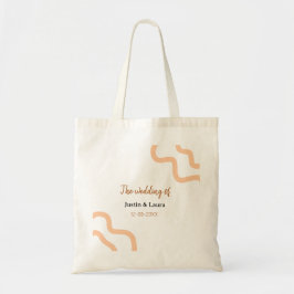Bolsa Tote The wedding of add bride groom name date peach