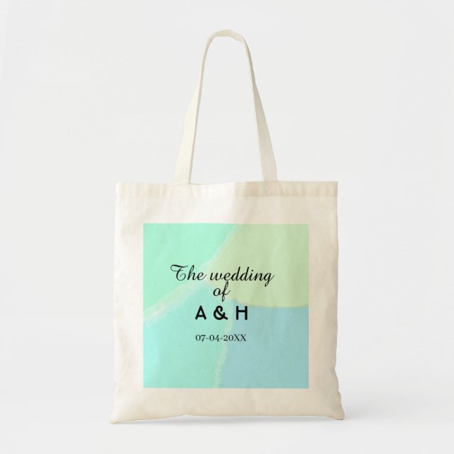 Bolsa Tote The wedding of add couple name initial letter date (Frente)