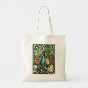 Bolsa Tote Theo Van Hoytema Vintage Peacock Open Wings Peafow
