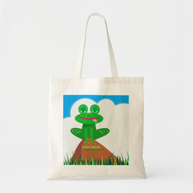 Bolsa Tote Think Green Froggy Tote Bag (Frente)