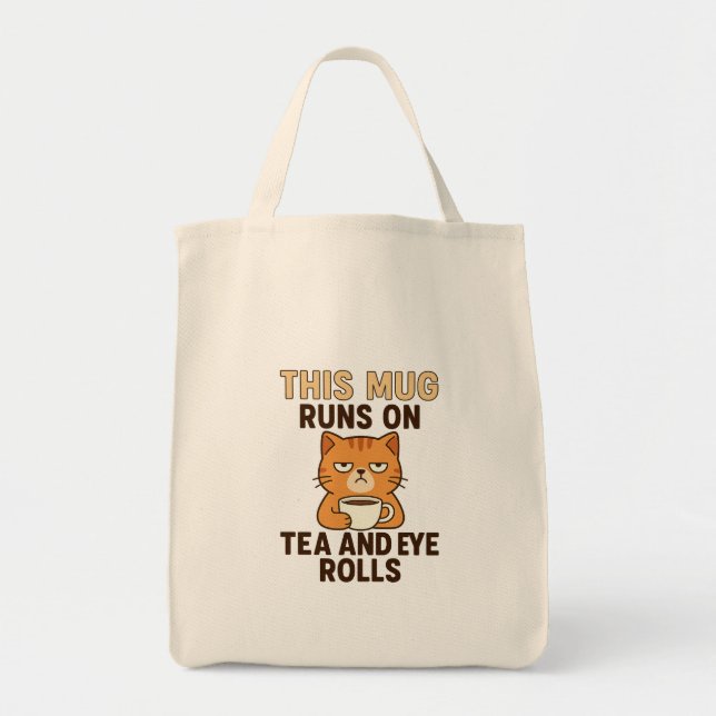 Bolsa Tote This Mug Runs on Tea and Eye Rolls – Funny British (Frente)