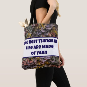 Bolsa Tote Threads Multicolores do Knitter Foto Crafty Love Y