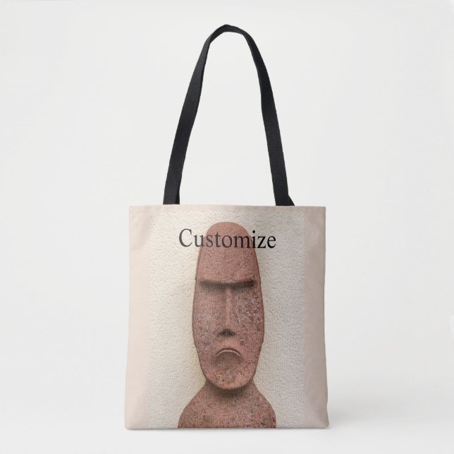 Bolsa Tote Thunder_Cove da Cabeça de Moai da Ilha páscoa (Frente)