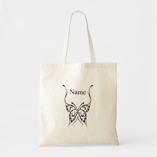 Bolsa Tote Thunder_Cove da Tatuagem de Borboleta Estilizada (Frente)