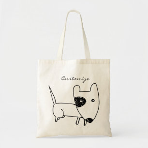 Bolsa Tote Thunder_Cove de Cachorro Negro Minimalista e Bonit