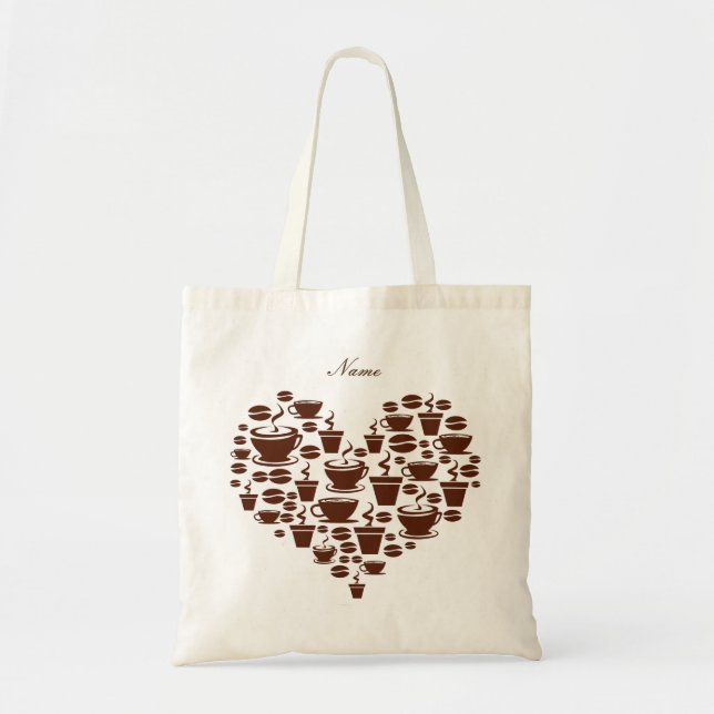 Bolsa Tote Thunder_Cove do Coração do Café Lover (Frente)