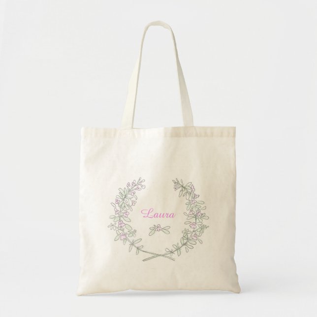 Bolsa Tote Thyme sprigs wreath art Saco personalizado (Frente)