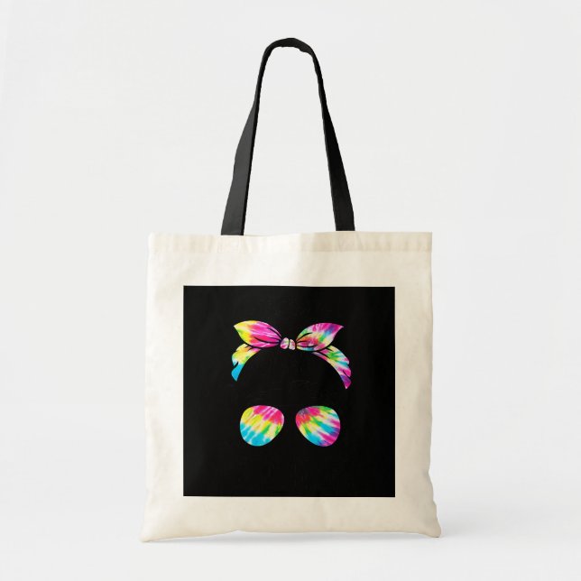 Bolsa Tote Tia da vida da tia Mensageira de Bun Tie Dye Moça  (Frente)