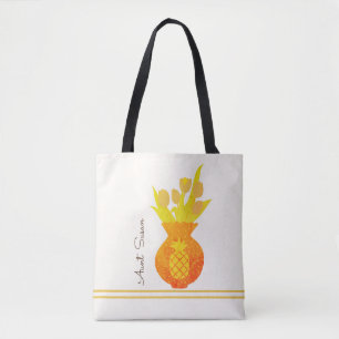 Bolsa Tote Tia Nome Pineapple Tulip Bonito Floral Modern