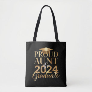 Bolsa Tote Tia Orgulhosa de uma Turma de Formatura de 2024