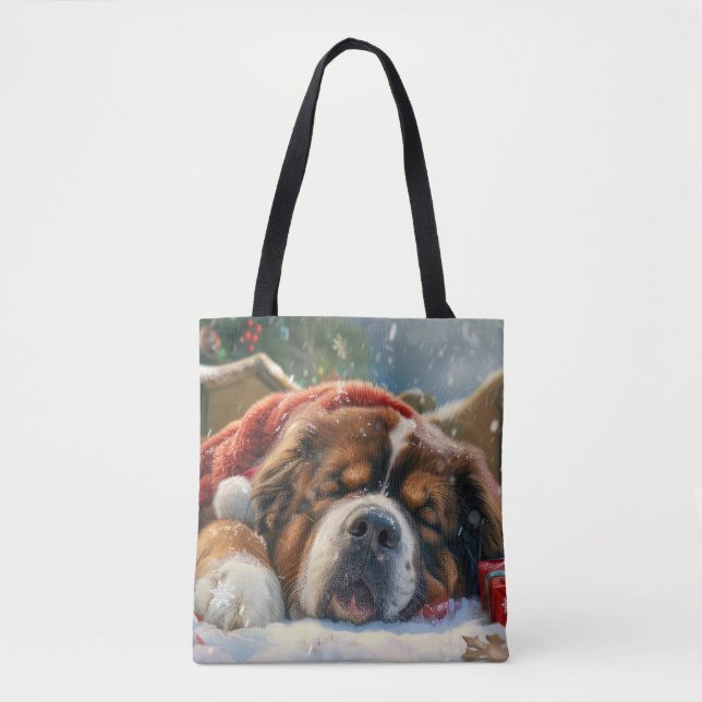 Bolsa Tote Tibetan Mastiff Cachorro Festivo (Frente)