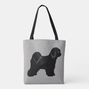Bolsa Tote Tibetan Terrier Dog Breed Silhouette