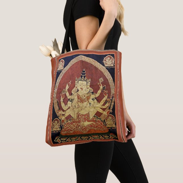 Bolsa Tote Tibetano Thangka de Guhyasamaja Akshobhyavajra (Close Up)