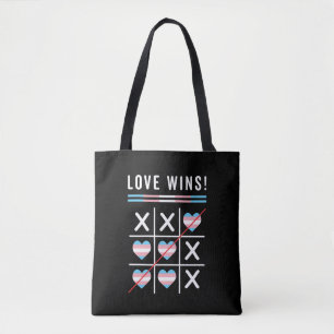 Bolsa Tote Tic Tac Toe Love ganha Orgulho de Transgênero LGBT