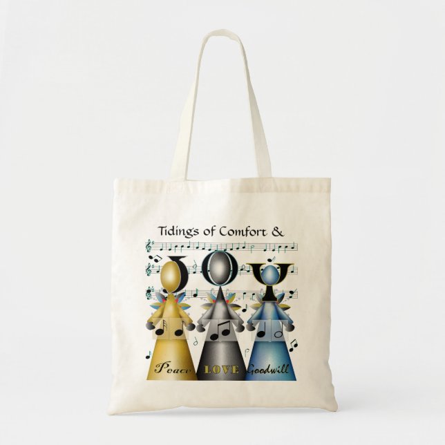 Bolsa Tote Tidings of Comfort and Joy Christmas Carolers (Frente)