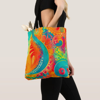 Bolsa Tote Tie Dye Boho Hippy 60s Peace