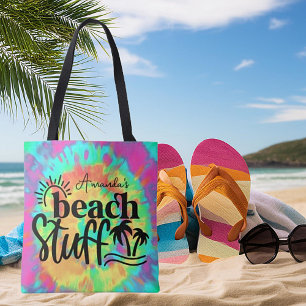 Bolsa Tote Tie dye personalizou coisas de praia