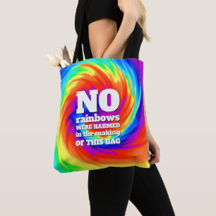 Bolsa Tote TieDye Engraçado Nenhum Arco-Chuva Foi Aquecido...