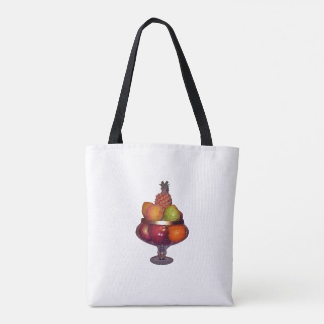 Bolsa Tote Tigela de Frutas com Suporte em Branco (Verso)