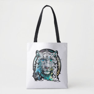 Bolsa Tote Tiger Animal Portrait Vidro Armazenado