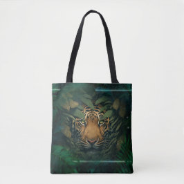 Bolsa Tote Tiger hiding in Foliage               