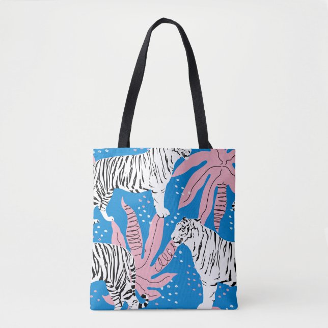 Bolsa Tote Tiger seamless pattern,wild animal background,tren (Frente)