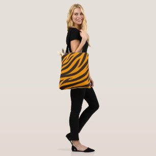 Bolsa Tote Tiger Stripe Black Orange Wild