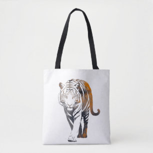 Bolsa Tote Tiger Wildlife Nature Illustration Silhouette Lega