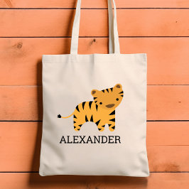 Bolsa Tote Tigre Adorável Personalizado para Crianças