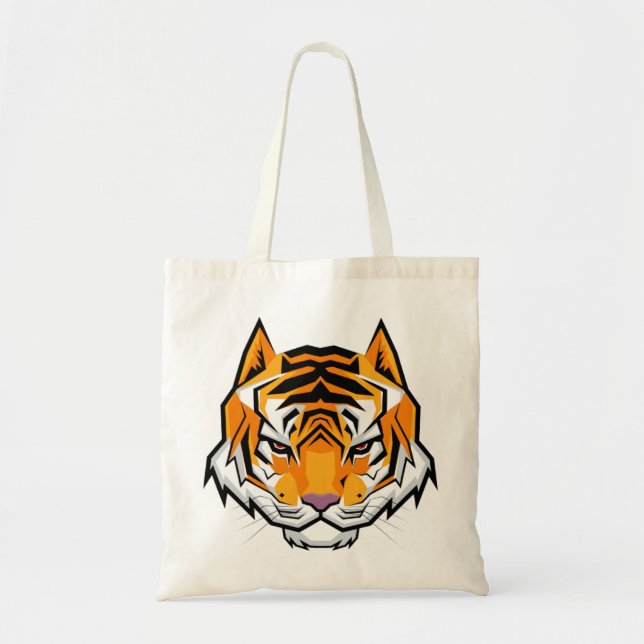 Bolsa Tote Tigre-Cabeça Bravo Moderno (Frente)