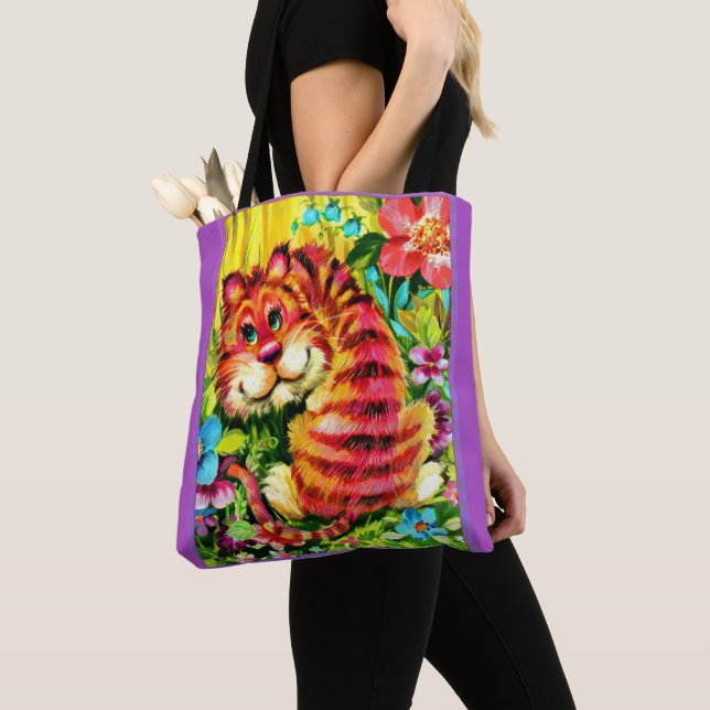 Bolsa Tote tigre colorido (Close Up)