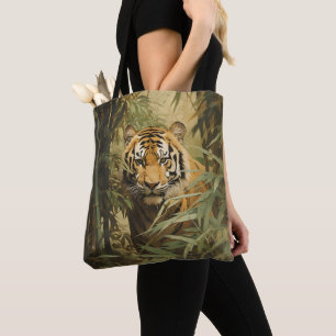 Bolsa Tote Tigre da Natureza na Floresta
