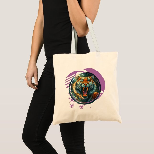 Bolsa Tote Tigre de Corda (Frente (produto))