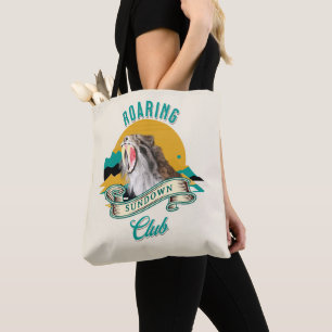 Bolsa Tote Tigre Dente de Sabre Rugindo Clube do Pôr do Sol