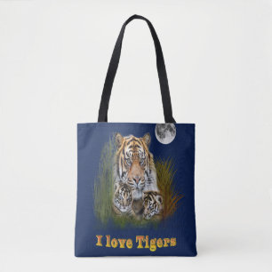 Bolsa Tote tigre e filhotes